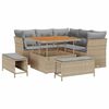 vidaXL Ensemble de canap&eacute; de jardin 8 pc Beige polyrotin