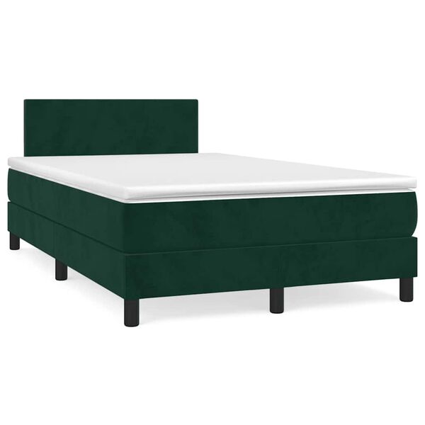 vidaXL Sommier &agrave; lattes de lit avec matelas LED vert fonc&eacute; 120x190 cm