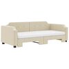 vidaXL Lit de jour avec gigogne et matelas cr&egrave;me 80x200 cm tissu