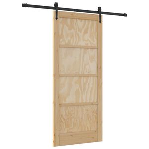 vidaXL Porte coulissante ORKDAL Naturel et noir 86 x 198,5 cm
