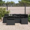 vidaXL Ensemble de canap&eacute; de jardin 6 pcs Noir Poly Rattan