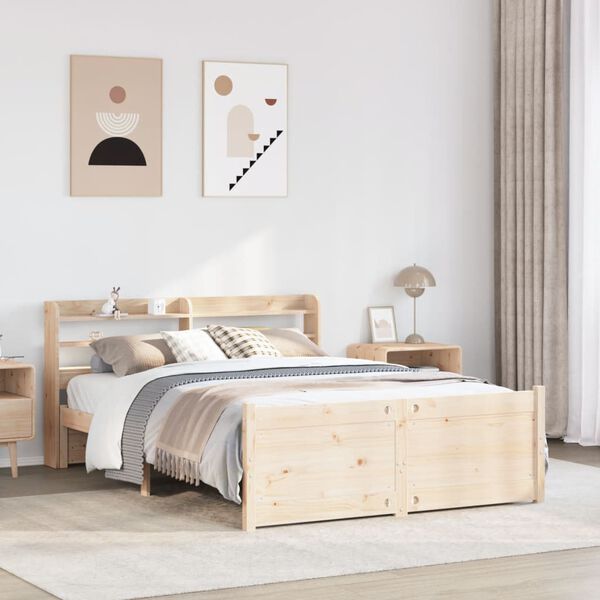 vidaXL Cadre de lit avec t&ecirc;te de lit sans matelas 150x200 cm