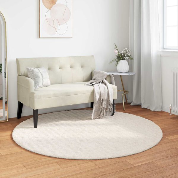vidaXL Tapis de surface Rond Cr&egrave;me &Oslash; 160 CM