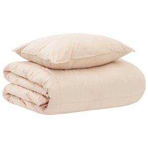 vidaXL Ensemble de Duvet Beige 135 x 200 cm Coton, Kapok, Polyester