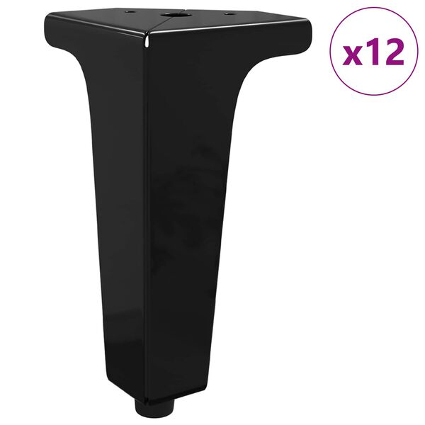 vidaXL Pieds de meuble 12 pcs Noir 54,1 x 54,1 x 100 mm Fer