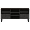 vidaXL Meuble TV noir 100x33x46 cm bois massif de manguier