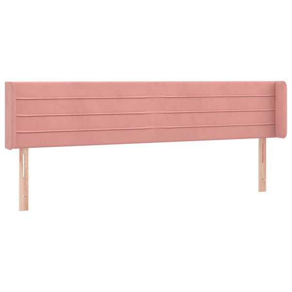 vidaXL T&ecirc;te de lit avec oreilles Rose 183x16x78/88 cm Velours