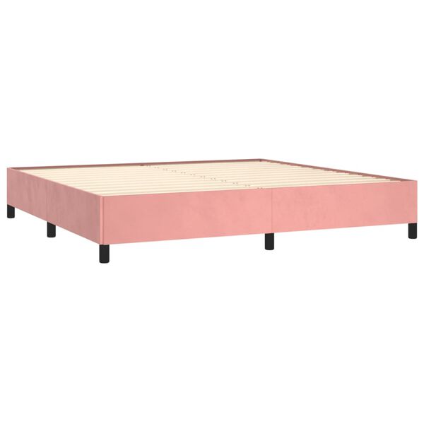 vidaXL Cadre de lit sans matelas rose 200x200 cm velours