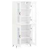 vidaXL Buffet haut Blanc 69,5x34x180 cm Bois d'ing&eacute;nierie