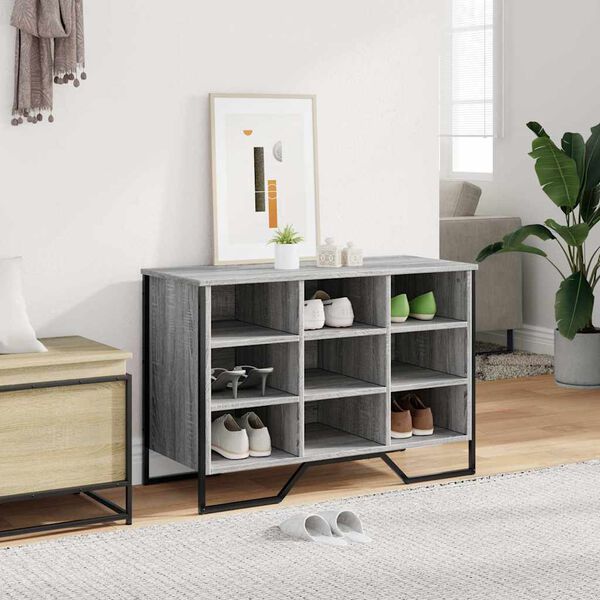 vidaXL Armoire &agrave; chaussures sonoma gris 90x38x61,5cm bois d'ing&eacute;nierie