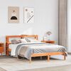 vidaXL Cadre de lit et t&ecirc;te de lit sans matelas cire marron 140x190 cm