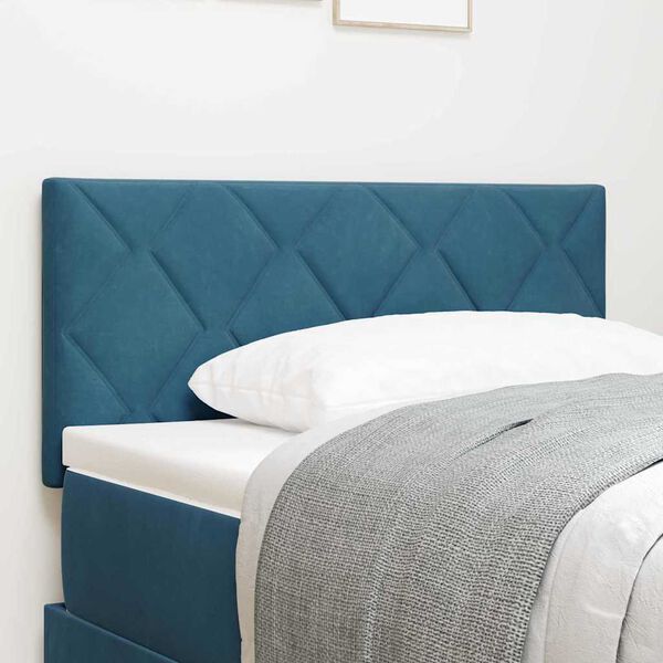 vidaXL T&ecirc;te de lit LED Bleu fonc&eacute; 100 cm Velours