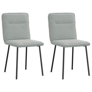 vidaXL Chaises &agrave; manger lot de 2 Gris clair Velours