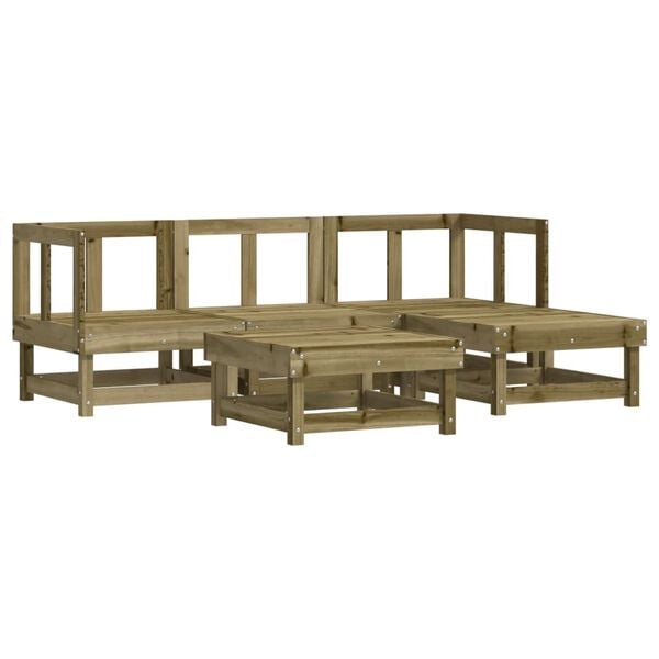 vidaXL Salon de jardin 5 pcs bois de pin impr&eacute;gn&eacute;