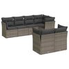 vidaXL Salon de jardin avec coussins 7 pcs gris r&eacute;sine tress&eacute;e