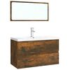 vidaXL Meubles de salle de bain Ch&ecirc;ne fum&eacute; Bois d'ing&eacute;nierie