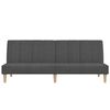 vidaXL Canap&eacute;-lit &agrave; 2 places avec tabouret Gris fonc&eacute; Tissu