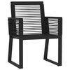 vidaXL Ensemble &agrave; manger de jardin 9 pcs Noir