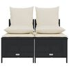 vidaXL Salon de jardin 4 pcs avec coussins noir r&eacute;sine tress&eacute;e