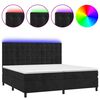 vidaXL Sommier &agrave; lattes de lit matelas et LED Noir 200x200 cm Velours