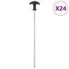 vidaXL Piquets de tente 24 pcs 30 cm &Oslash;7 mm acier galvanis&eacute;