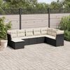 vidaXL Salon de jardin 8 pcs avec coussins noir r&eacute;sine tress&eacute;e