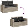 vidaXL Salon de jardin 4 pcs avec coussins gris clair résine tressée