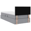 vidaXL Lit avec rangement et LED avec LED Gris clair 90 x 190 cm tissu