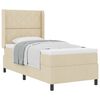 vidaXL Lit &agrave; ressorts avec coussin Cr&egrave;me 200 x 100 cm tissu