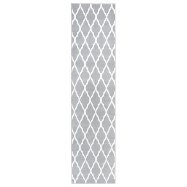 vidaXL Tapis BCF Gris et blanc 60x250 cm