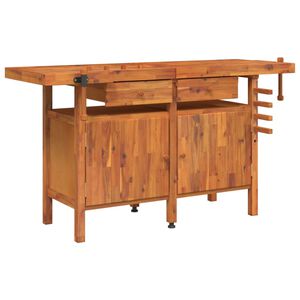 vidaXL &Eacute;tabli avec tiroirs et &eacute;taux 162x62x83 cm Bois massif d'acacia