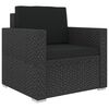vidaXL Salon de jardin 6 pcs avec coussins R&eacute;sine tress&eacute;e Noir