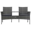 vidaXL Canap&eacute; jardin 2 places et table basse R&eacute;sine tress&eacute;e Anthracite