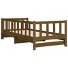 vidaXL Lit coulissant sans matelas marron miel 2x(90x190) cm