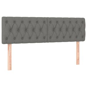 vidaXL T&ecirc;tes de lit Gris fonc&eacute; 160x7x78/88 cm Tissu