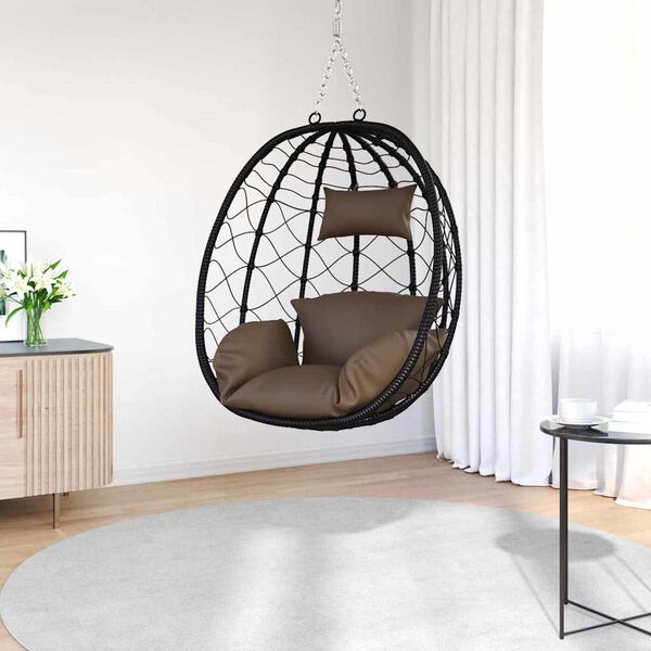 vidaXL Chaise suspendue Caf&eacute; 91,5 x 60 x 110 cm polyrotin