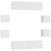 vidaXL Ensemble de meubles TV 8 pcs Blanc Bois d'ing&eacute;nierie