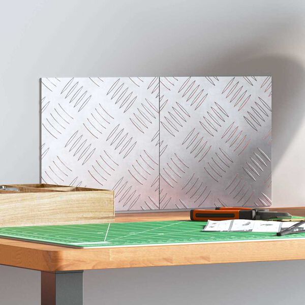 vidaXL Nez de marche Carr&eacute; 2 pcs Argent&eacute; 20 x 20 cm Aluminium