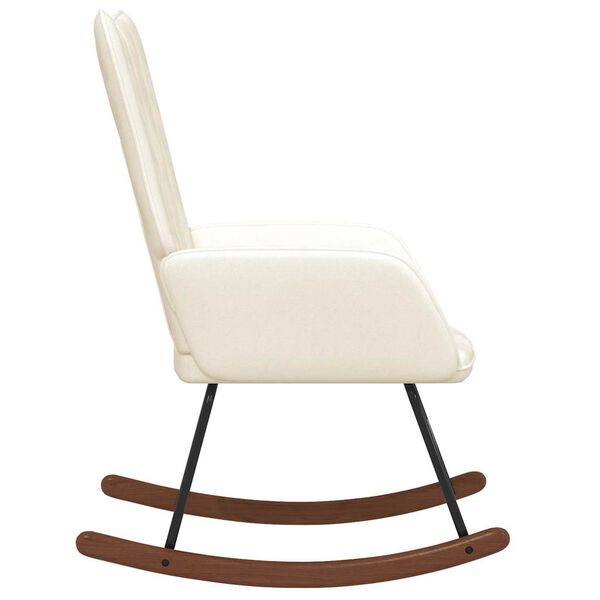 vidaXL Chaise &agrave; bascule Blanc cr&egrave;me Velours