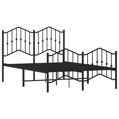 vidaXL Cadre de lit métal sans matelas avec pied de lit noir 120x190cm