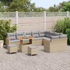vidaXL Ensemble de canap&eacute; de jardin 12 pcs Beige Poly Rattan