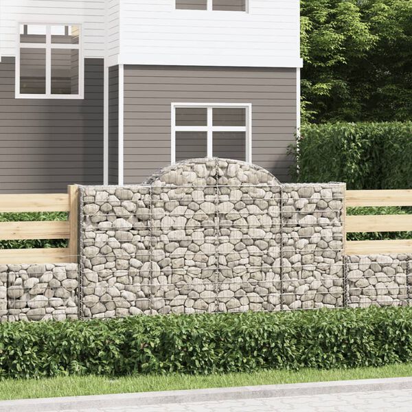 vidaXL Paniers &agrave; gabions arqu&eacute;s 18 pcs 200x50x120/140 cm Fer galvanis&eacute;