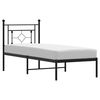 vidaXL Cadre de lit m&eacute;tal sans matelas avec t&ecirc;te de lit noir 80x200 cm