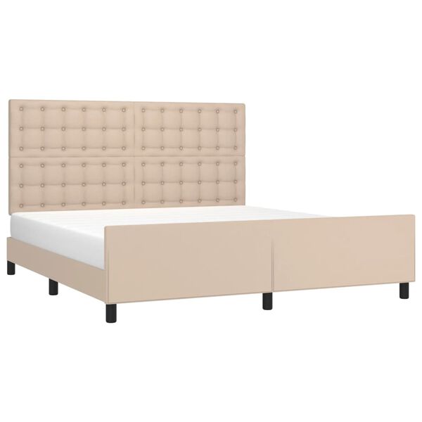 vidaXL Cadre de lit avec t&ecirc;te de lit Cappuccino 180x200 cm Similicuir