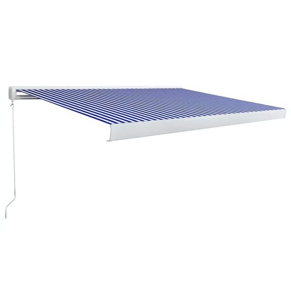vidaXL Store &agrave; cassette manuel 400x300 cm Bleu et blanc