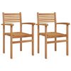vidaXL Chaise 2 pc Marron Bois de teck massif