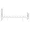 vidaXL Cadre de lit m&eacute;tal sans matelas et pied de lit blanc 120x190 cm