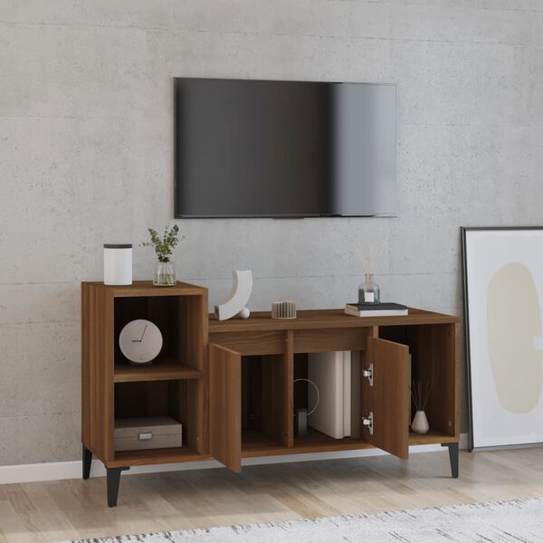 vidaXL Meuble TV Ch&ecirc;ne marron 100x35x55 cm Bois d'ing&eacute;nierie