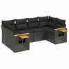 vidaXL Salon de jardin 6 pcs avec coussins noir r&eacute;sine tress&eacute;e