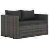 vidaXL Ensemble &agrave; manger d'ext&eacute;rieur 3pcs coussins r&eacute;sine tress&eacute;e gris